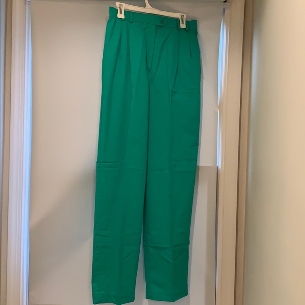 NWT Vintage David Smith Blue Green Slacks Size 14